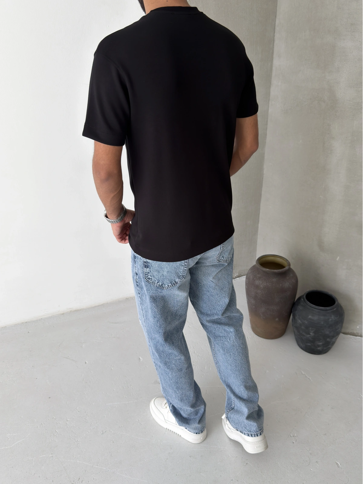 Siyah Modal Regular T-shirt