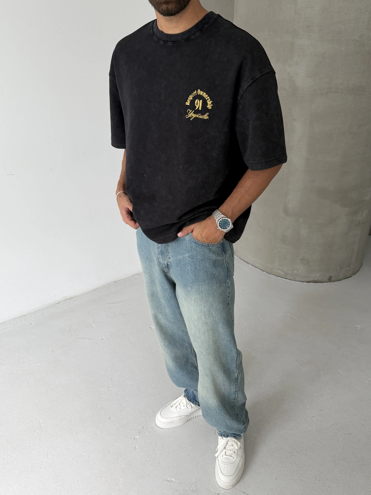 Siyah Respect Oversize Tshirt