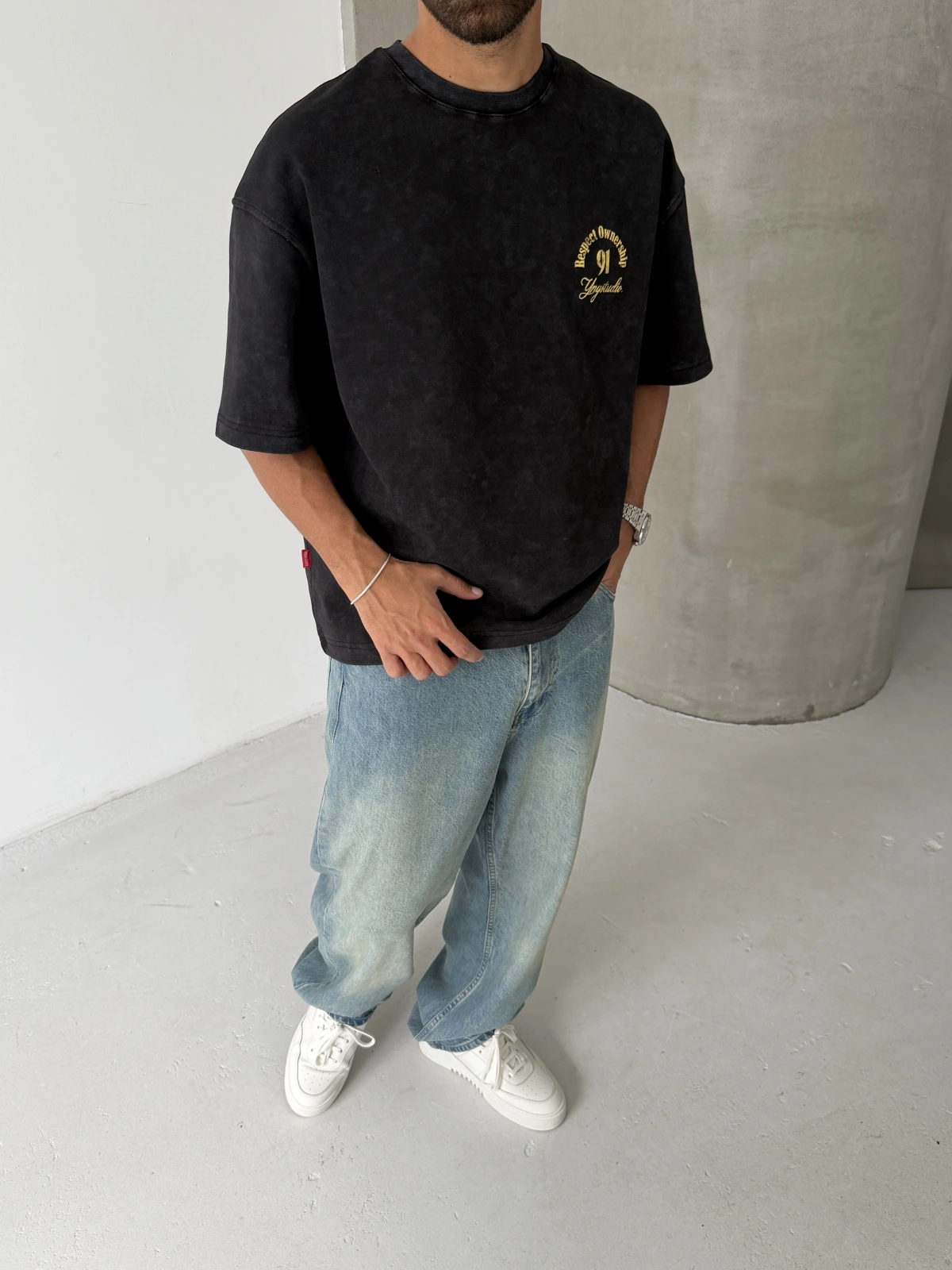 Siyah Respect Oversize Tshirt