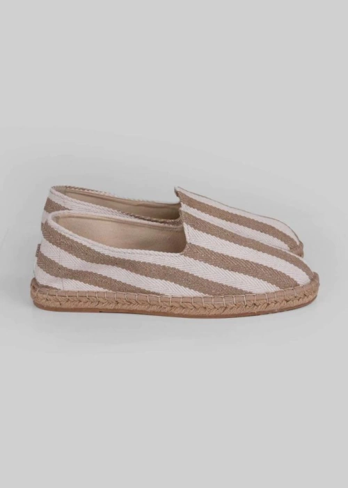 Espadril Bej Çizgi Detaylı Ayakkabı