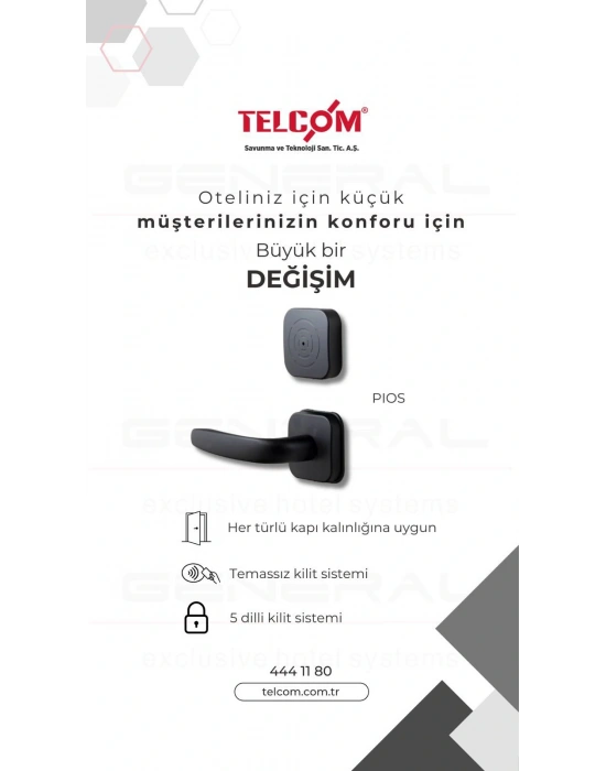 PIOS Kartlı Otel Kapı Kilidi
