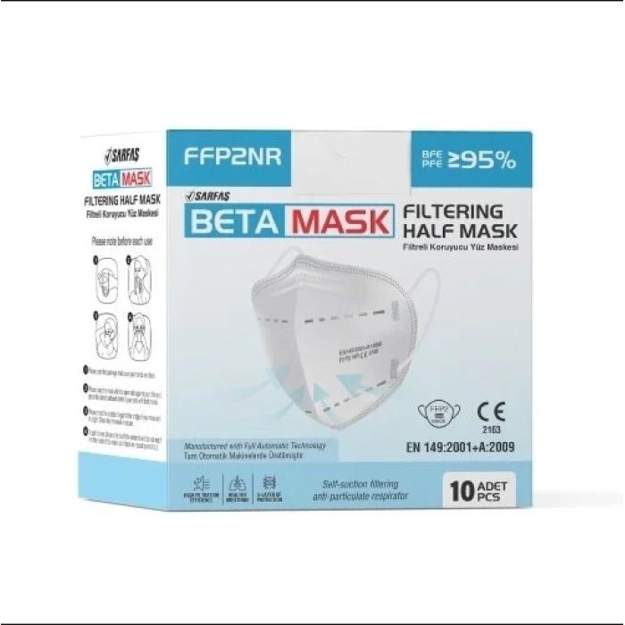 Beta Mask FFP2-F95 5 Katmanlı 10 lu Beyaz Maske