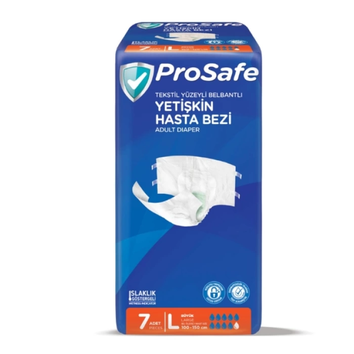 ProSafe Belbantlı Yetişkin Hasta Bezi Large (L) Beden 7 Adet