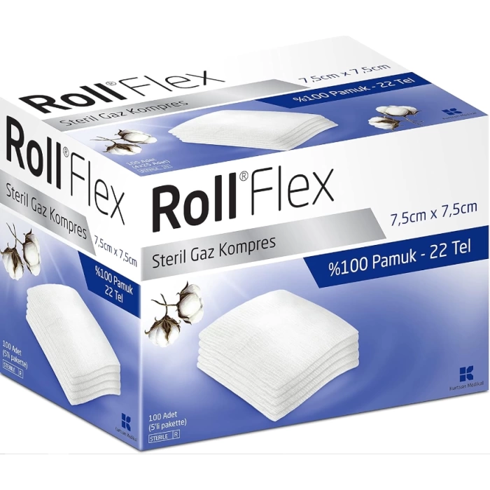 Roll Flex 7.5x7.5 Steril Gaz Kompres 100 lü