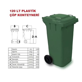 Tekerlekli Çöp Konteyneri 120 Litre