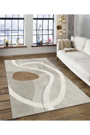 Dijidekor Işıltı Koleksiyonu Model106 Süngerli Dijital Baskılı Saçaksız Mutfak Halısı Yolluk