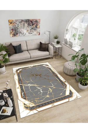 Dijidekor Işıltı Koleksiyonu Model109 Süngerli Dijital Baskılı Saçaksız Mutfak Halısı Yolluk