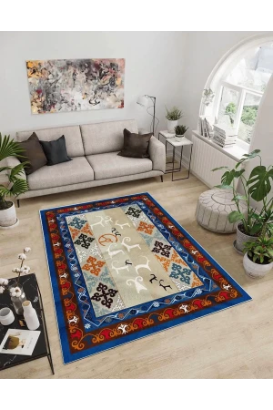 Dijidekor Işıltı Koleksiyonu Model11 Süngerli Dijital Baskılı Saçaksız Mutfak Halısı Yolluk