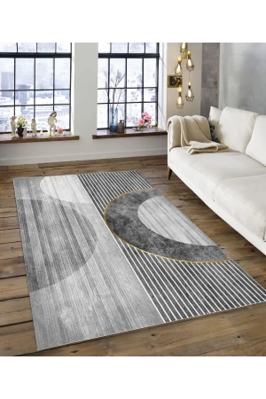 Dijidekor Işıltı Koleksiyonu Model110 Süngerli Dijital Baskılı Saçaksız Mutfak Halısı Yolluk