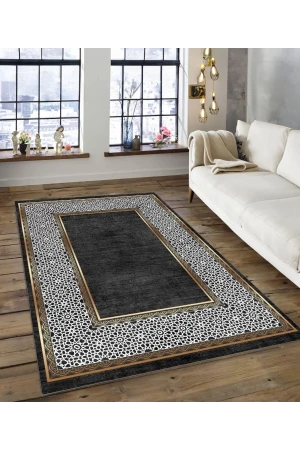 Dijidekor Işıltı Koleksiyonu Model111 Süngerli Dijital Baskılı Saçaksız Mutfak Halısı Yolluk