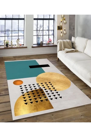 Dijidekor Işıltı Koleksiyonu Model112 Süngerli Dijital Baskılı Saçaksız Mutfak Halısı Yolluk