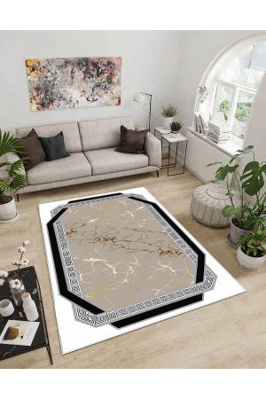 Dijidekor Işıltı Koleksiyonu Model113 Süngerli Dijital Baskılı Saçaksız Mutfak Halısı Yolluk