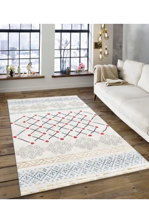 Dijidekor Işıltı Koleksiyonu Model121 Süngerli Dijital Baskılı Saçaksız Mutfak Halısı Yolluk