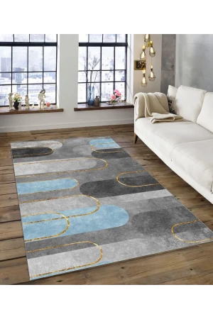 Dijidekor Işıltı Koleksiyonu Model123 Süngerli Dijital Baskılı Saçaksız Mutfak Halısı Yolluk