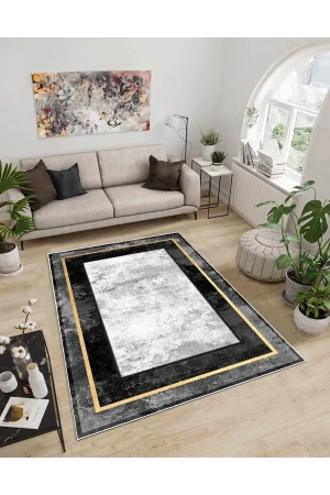 Dijidekor Işıltı Koleksiyonu Model124 Süngerli Dijital Baskılı Saçaksız Mutfak Halısı Yolluk