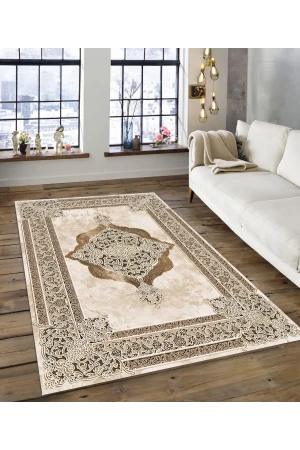 Dijidekor Işıltı Koleksiyonu Model125 Süngerli Dijital Baskılı Saçaksız Mutfak Halısı Yolluk