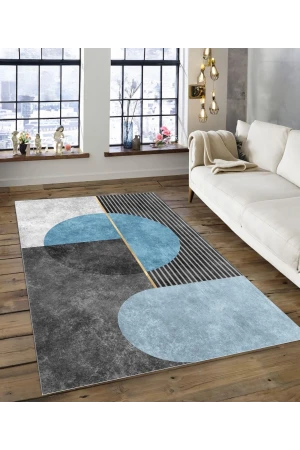 Dijidekor Işıltı Koleksiyonu Model129 Süngerli Dijital Baskılı Saçaksız Mutfak Halısı Yolluk