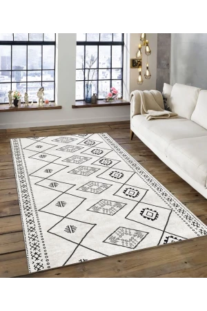 Dijidekor Işıltı Koleksiyonu Model132 Süngerli Dijital Baskılı Saçaksız Mutfak Halısı Yolluk