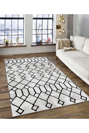 Dijidekor Işıltı Koleksiyonu Model140 Süngerli Dijital Baskılı Saçaksız Mutfak Halısı Yolluk