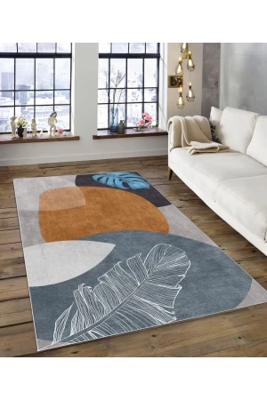 Dijidekor Işıltı Koleksiyonu Model155 Süngerli Dijital Baskılı Saçaksız Mutfak Halısı Yolluk