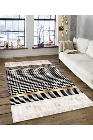 Dijidekor Işıltı Koleksiyonu Model157 Süngerli Dijital Baskılı Saçaksız Mutfak Halısı Yolluk