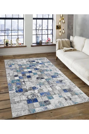 Dijidekor Işıltı Koleksiyonu Model163 Süngerli Dijital Baskılı Saçaksız Mutfak Halısı Yolluk