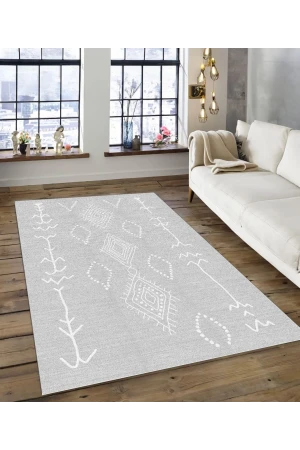 Dijidekor Işıltı Koleksiyonu Model167 Süngerli Dijital Baskılı Saçaksız Mutfak Halısı Yolluk