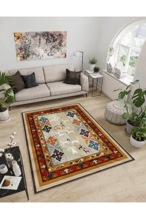 Dijidekor Işıltı Koleksiyonu Model18 Süngerli Dijital Baskılı Saçaksız Mutfak Halısı Yolluk