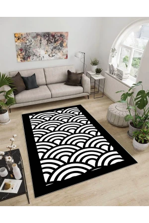 Dijidekor Işıltı Koleksiyonu Model185 Süngerli Dijital Baskılı Saçaksız Mutfak Halısı Yolluk