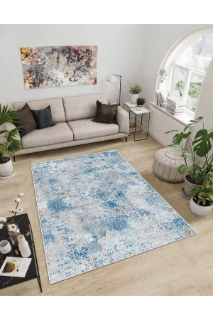 Dijidekor Işıltı Koleksiyonu Model187 Süngerli Dijital Baskılı Saçaksız Mutfak Halısı Yolluk