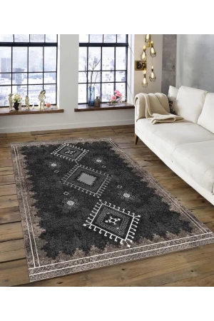 Dijidekor Işıltı Koleksiyonu Model195 Süngerli Dijital Baskılı Saçaksız Mutfak Halısı Yolluk