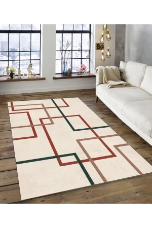 Dijidekor Işıltı Koleksiyonu Model196 Süngerli Dijital Baskılı Saçaksız Mutfak Halısı Yolluk