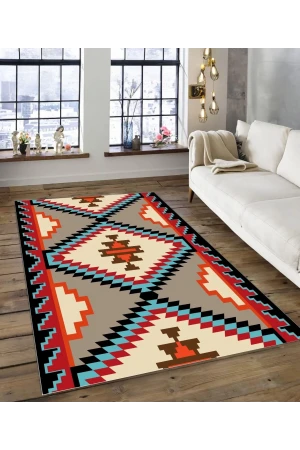 Dijidekor Işıltı Koleksiyonu Model197 Süngerli Dijital Baskılı Saçaksız Mutfak Halısı Yolluk