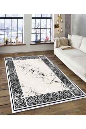 Dijidekor Işıltı Koleksiyonu Model200 Süngerli Dijital Baskılı Saçaksız Mutfak Halısı Yolluk