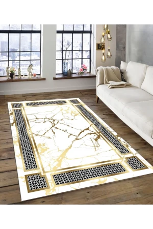 Dijidekor Işıltı Koleksiyonu Model203 Süngerli Dijital Baskılı Saçaksız Mutfak Halısı Yolluk