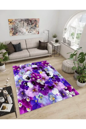 Dijidekor Işıltı Koleksiyonu Model24 Süngerli Dijital Baskılı Saçaksız Mutfak Halısı Yolluk