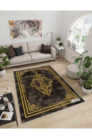 Dijidekor Işıltı Koleksiyonu Model25 Süngerli Dijital Baskılı Saçaksız Mutfak Halısı Yolluk