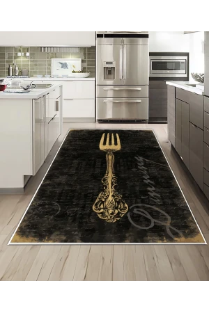 Dijidekor Işıltı Koleksiyonu Model254 Süngerli Dijital Baskılı Saçaksız Mutfak Halısı Yolluk