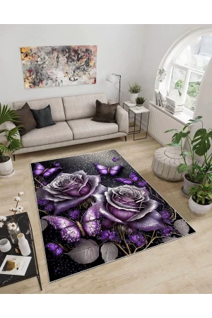 Dijidekor Işıltı Koleksiyonu Model265 Süngerli Dijital Baskılı Saçaksız Mutfak Halısı Yolluk