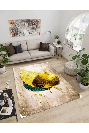 Dijidekor Işıltı Koleksiyonu Model266 Süngerli Dijital Baskılı Saçaksız Mutfak Halısı Yolluk