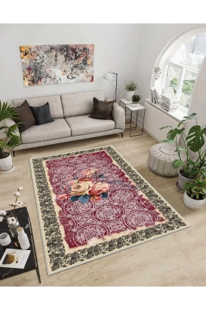 Dijidekor Işıltı Koleksiyonu Model269 Süngerli Dijital Baskılı Saçaksız Mutfak Halısı Yolluk