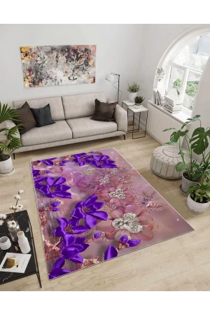 Dijidekor Işıltı Koleksiyonu Model273 Süngerli Dijital Baskılı Saçaksız Mutfak Halısı Yolluk