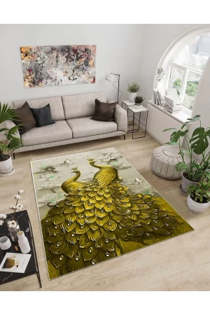 Dijidekor Işıltı Koleksiyonu Model276 Süngerli Dijital Baskılı Saçaksız Mutfak Halısı Yolluk