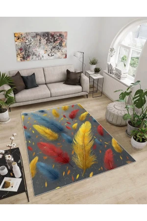 Dijidekor Işıltı Koleksiyonu Model283 Süngerli Dijital Baskılı Saçaksız Mutfak Halısı Yolluk