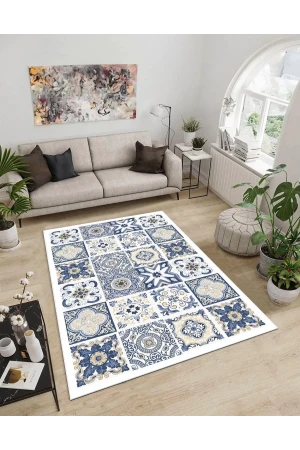 Dijidekor Işıltı Koleksiyonu Model288 Süngerli Dijital Baskılı Saçaksız Mutfak Halısı Yolluk