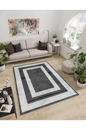 Dijidekor Işıltı Koleksiyonu Model30 Süngerli Dijital Baskılı Saçaksız Mutfak Halısı Yolluk