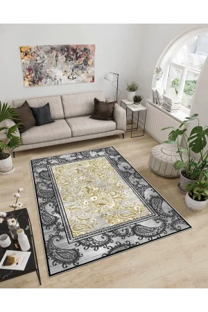 Dijidekor Işıltı Koleksiyonu Model32 Süngerli Dijital Baskılı Saçaksız Mutfak Halısı Yolluk