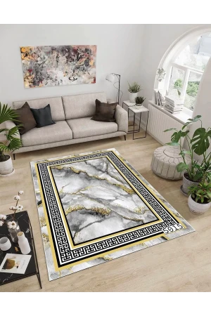 Dijidekor Işıltı Koleksiyonu Model37 Süngerli Dijital Baskılı Saçaksız Mutfak Halısı Yolluk