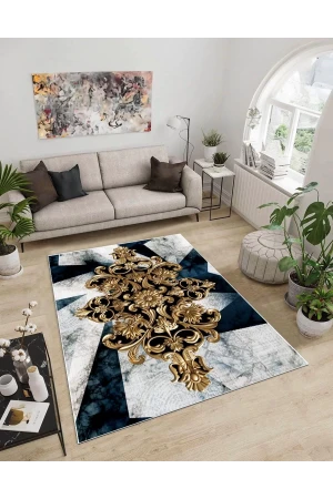 Dijidekor Işıltı Koleksiyonu Model47 Süngerli Dijital Baskılı Saçaksız Mutfak Halısı Yolluk