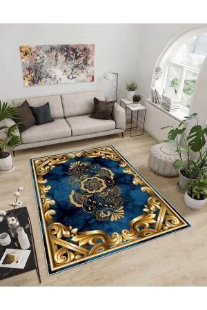 Dijidekor Işıltı Koleksiyonu Model48 Süngerli Dijital Baskılı Saçaksız Mutfak Halısı Yolluk